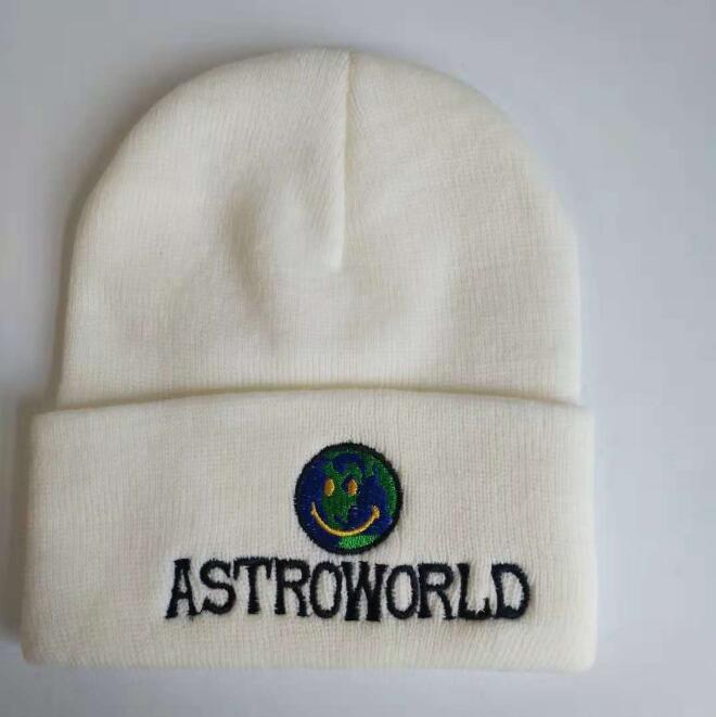 New Travi$ Scott ASTROWORLD Knitted Hat embroidery Warm Winter Beanie