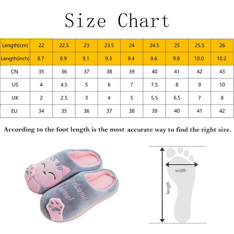 Women Winter Home Slippers Unisex Cartoon Cat Shoes Non-slip Soft Winter Warm House Slippers Indoor Bedroom Couples Floor Shoes