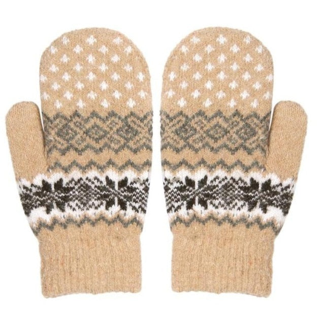 Fashion Knit Wool Women Girl Snowflake Winter Keep Warm Mittens Gloves Amazing winter gloves Women's Fashion