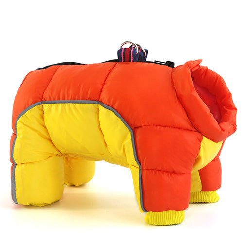 Pet Dog Clothes Winter Clothing Thickened Warm Down Jacket Teddy Four-Legged Winter Coat
