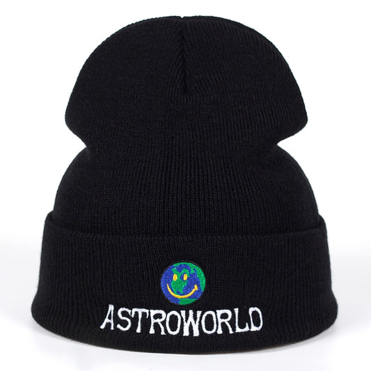 New Travi$ Scott ASTROWORLD Knitted Hat embroidery Warm Winter Beanie