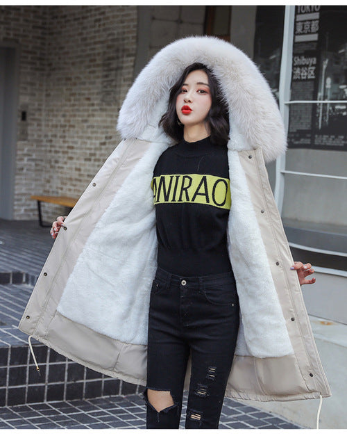 Winter Jacket Women Women Jacket Plus Velvet Women Winter Coat Fur Hooded Jackets Plus Size XXL Fashion Thick Long Coat Women