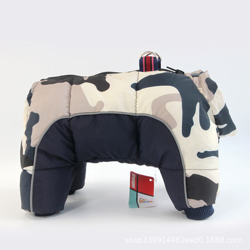 Pet Dog Clothes Winter Clothing Thickened Warm Down Jacket Teddy Four-Legged Winter Coat